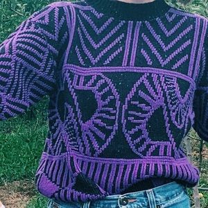 Funky pattern 80s vintage sweater